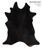 Solid Black Cowhide Rug #A12415