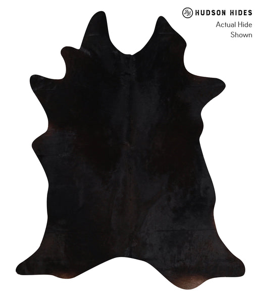 Solid Black Cowhide Rug #A12415