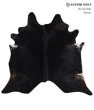 Solid Black Cowhide Rug #A12431