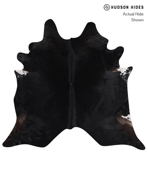 Solid Black Cowhide Rug #A12431