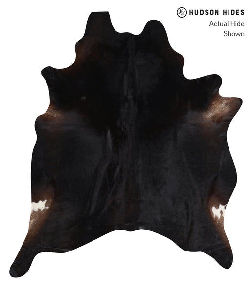 Solid Black Cowhide Rug #A12437