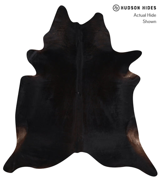 Solid Black Cowhide Rug #A12453