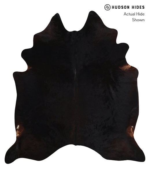 Solid Black Cowhide Rug #A12471