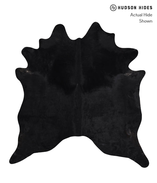 Solid Black Cowhide Rug #A12480