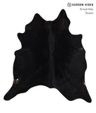 Solid Black Cowhide Rug #A12496