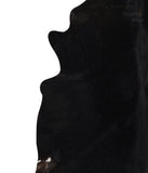 Solid Black Cowhide Rug #A12496