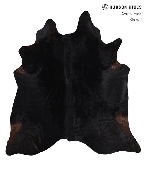 Solid Black Cowhide Rug #A12522