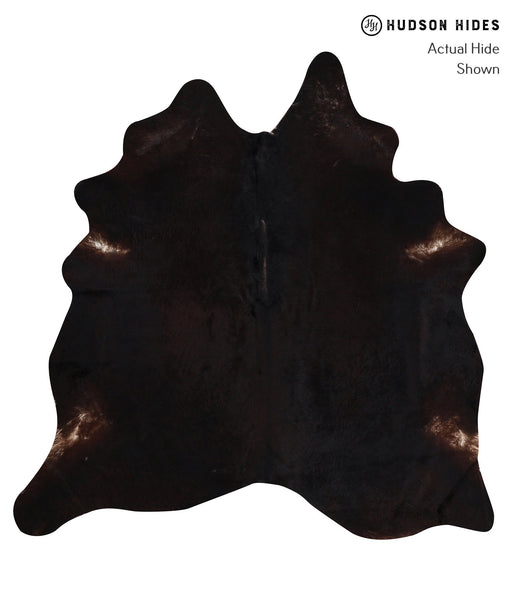 Solid Black Cowhide Rug #A12529
