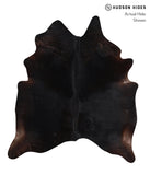 Solid Black Cowhide Rug #A12551