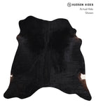 Solid Black Cowhide Rug #A12572