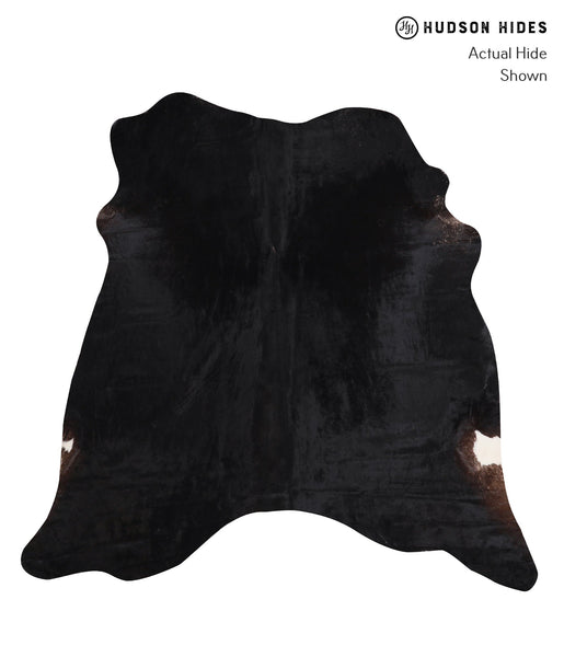 Solid Black Cowhide Rug #A12572
