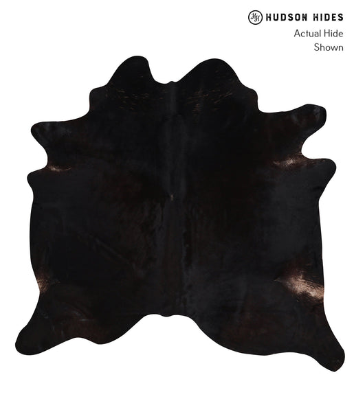 Solid Black Cowhide Rug #A12582