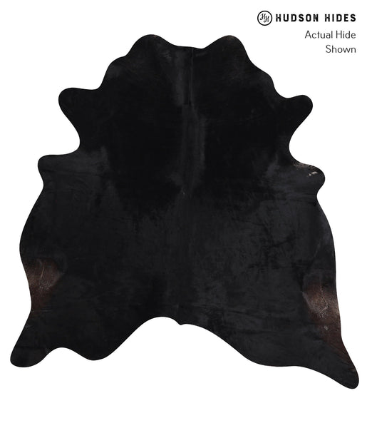 Solid Black Cowhide Rug #A12630