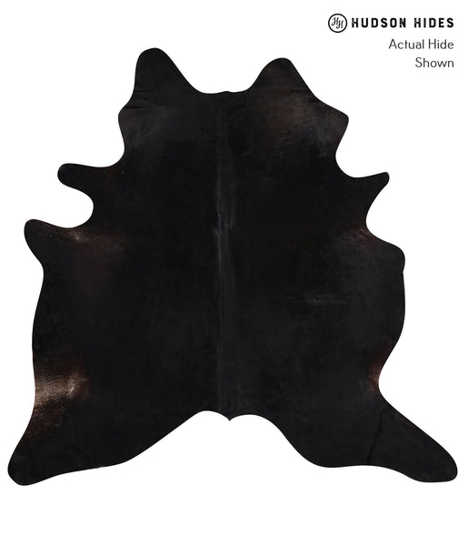 Solid Black Cowhide Rug #A12640