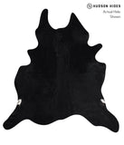 Solid Black Cowhide Rug #A12647
