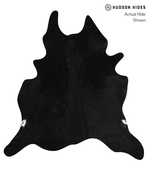 Solid Black Cowhide Rug #A12647