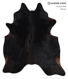 Solid Black Cowhide Rug #A12652