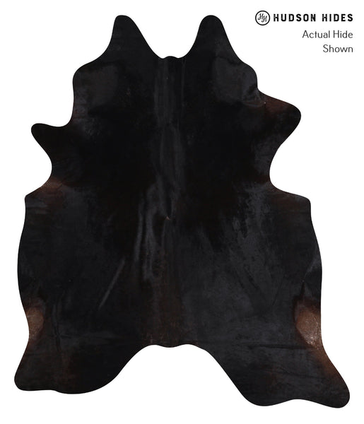Solid Black Cowhide Rug #A12652