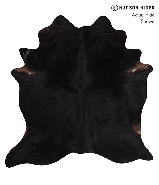 Solid Black Cowhide Rug #A12660