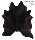 Solid Black Cowhide Rug #A12662