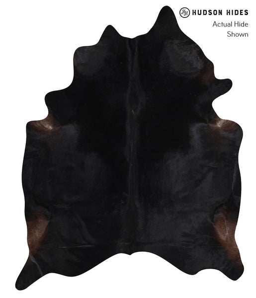 Solid Black Cowhide Rug #A12682