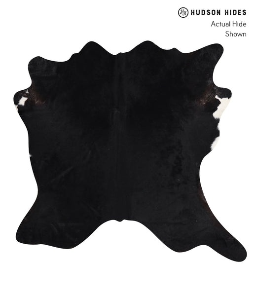 Solid Black Cowhide Rug #A12683