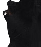 Solid Black Cowhide Rug #A12683