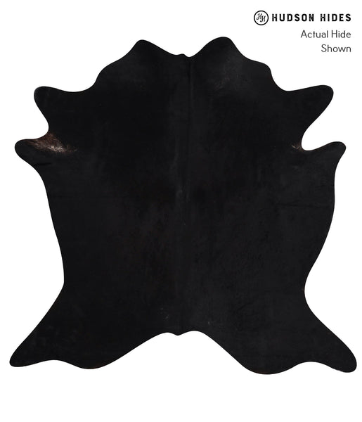 Solid Black Cowhide Rug #A12686