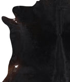Solid Black Cowhide Rug #A12713