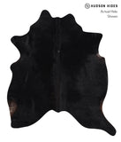 Solid Black Cowhide Rug #A12746
