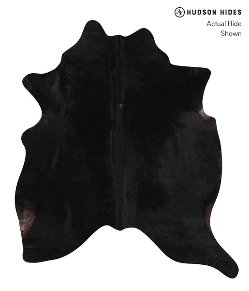 Solid Black Cowhide Rug #A12746