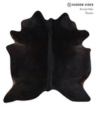 Solid Black Cowhide Rug #A12783