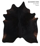 Solid Black Cowhide Rug #A12786