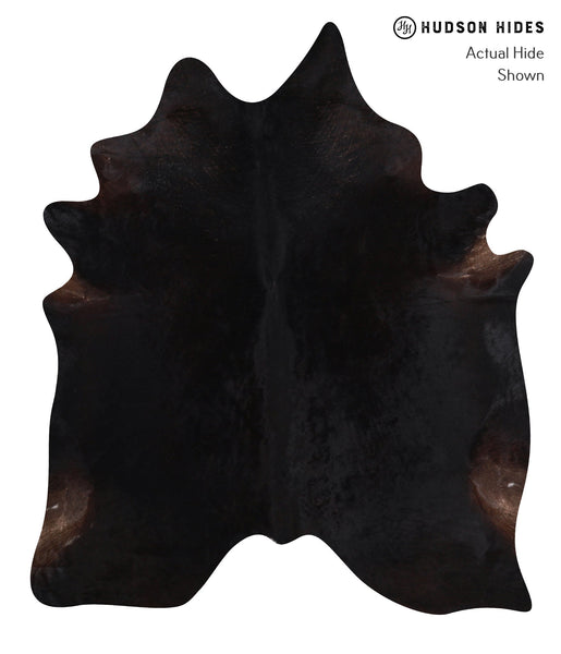 Solid Black Cowhide Rug #A12786