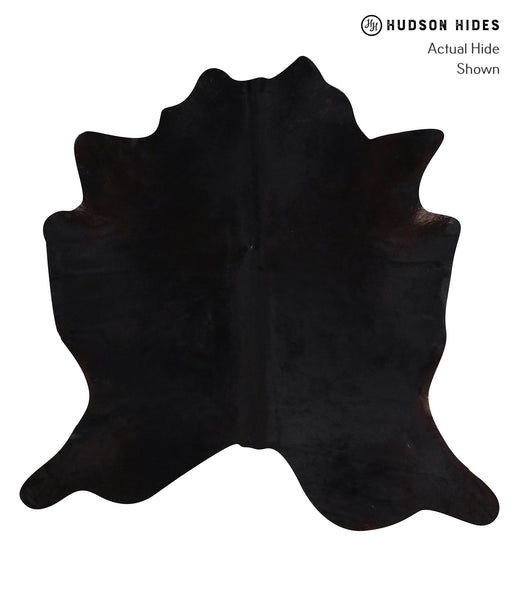 Solid Black Cowhide Rug #A12795