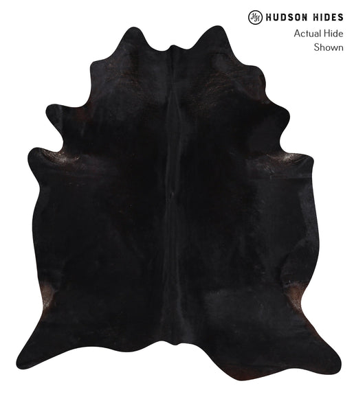 Solid Black Cowhide Rug #A12801