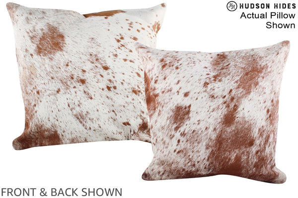 Salt and Pepper Brown Cowhide Pillow #A14569