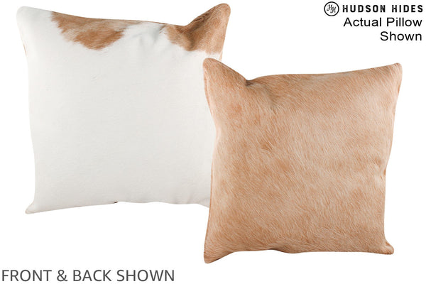 Beige and White Cowhide Pillow #A14584