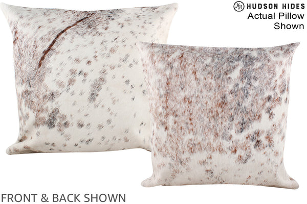 Salt and Pepper Brown Cowhide Pillow #A14607