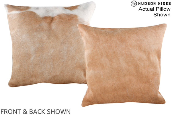 Beige and White Cowhide Pillow #A14616