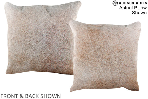 Grey with Beige Cowhide Pillow #A14622