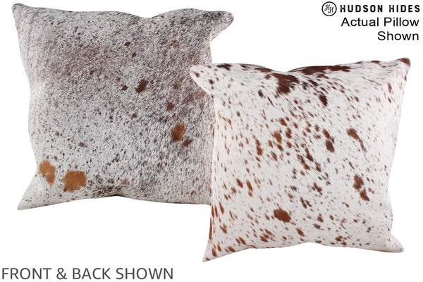Salt and Pepper Brown Cowhide Pillow #A14625