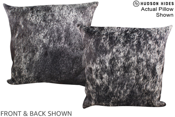 Salt and Pepper Black Cowhide Pillow #A14629