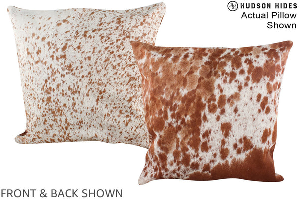 Salt and Pepper Brown Cowhide Pillow #A14632