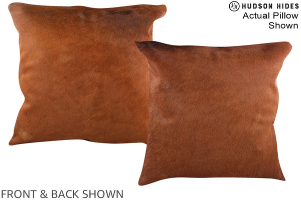 Solid Brown Cowhide Pillow #A14638