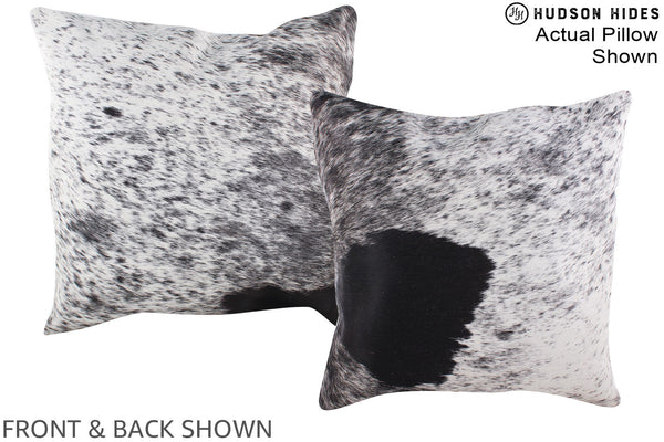 Salt and Pepper Black Cowhide Pillow #A14649