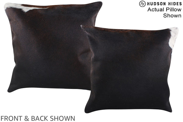 Solid Black Cowhide Pillow #A14668