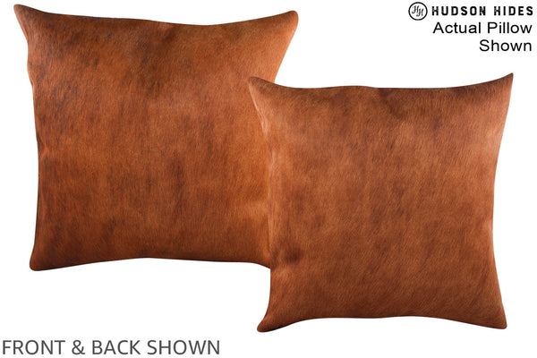 Solid Brown Cowhide Pillow #A14669