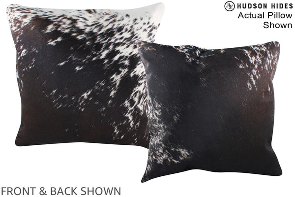 Salt and Pepper Black Cowhide Pillow #A14676