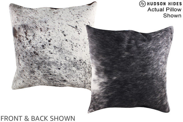 Salt and Pepper Black Cowhide Pillow #A14680